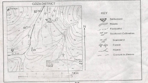 The length of River Tere from the edge of the map to the confluence with river Epe is approximately